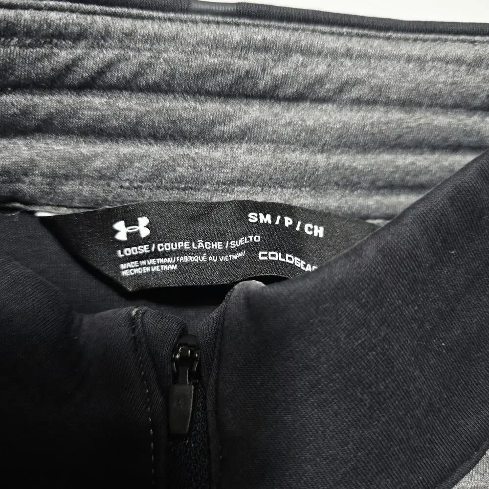 Under Armour Jacket Gray ColdGear Loose Fit Size Small 1/4 Zip Ribbed Gray
